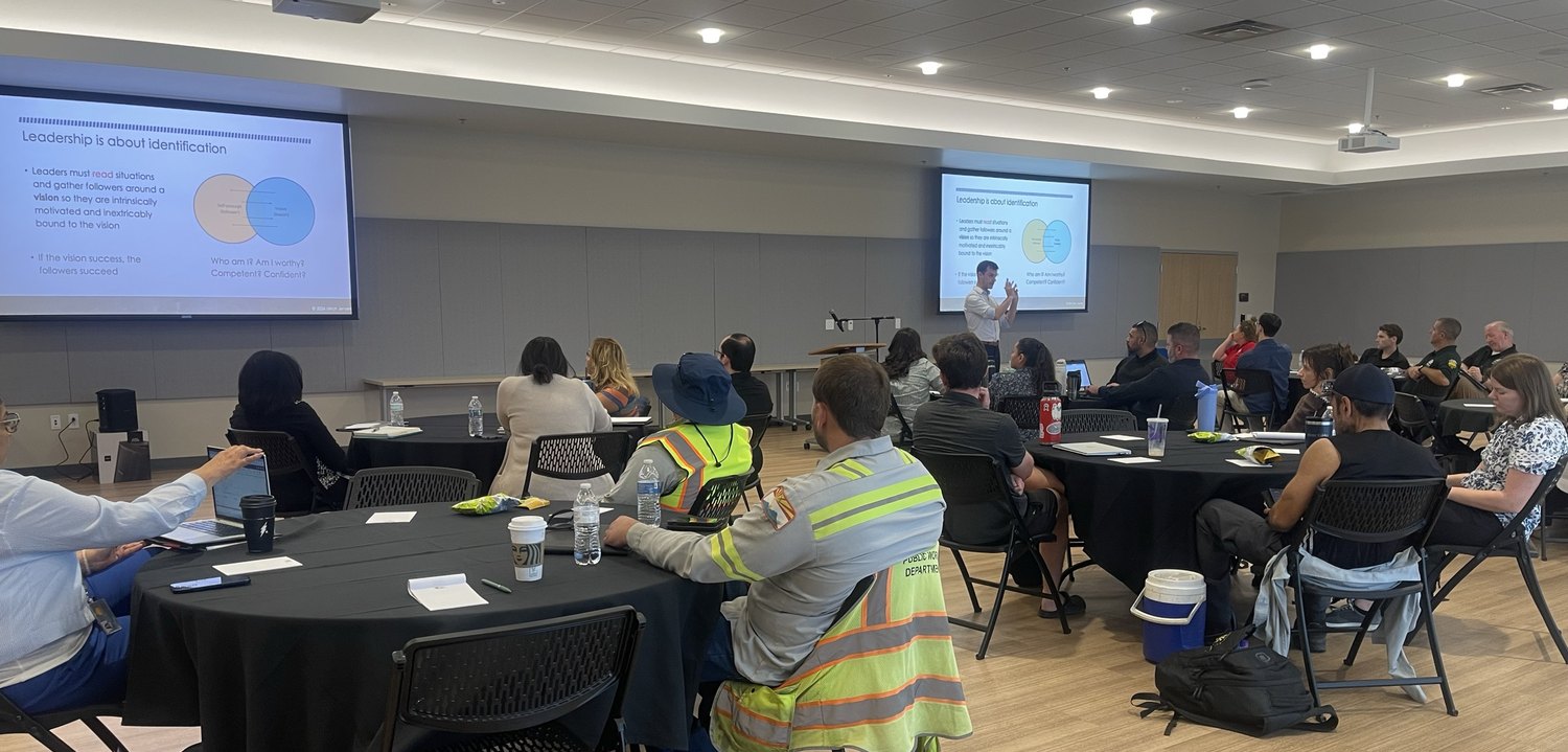 Ulrich Jensen leading a leadership training session with City of Goodyear staff